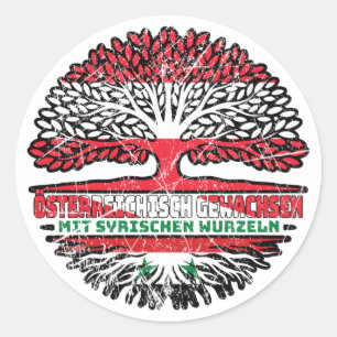 Syrien Syrisch Österreichisch Österreich Baum Classic Round Sticker