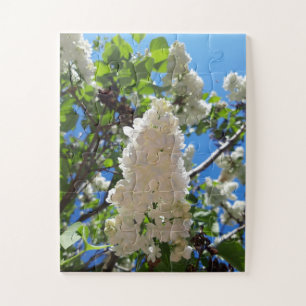 Syringa , White Lilac Flower Tree Jigsaw Puzzle