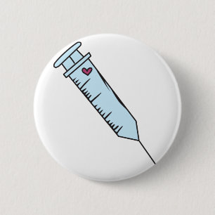 Syringe 6 Cm Round Badge