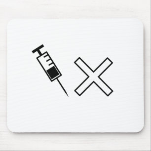 Syringe and x symbol no vaccine mouse mat