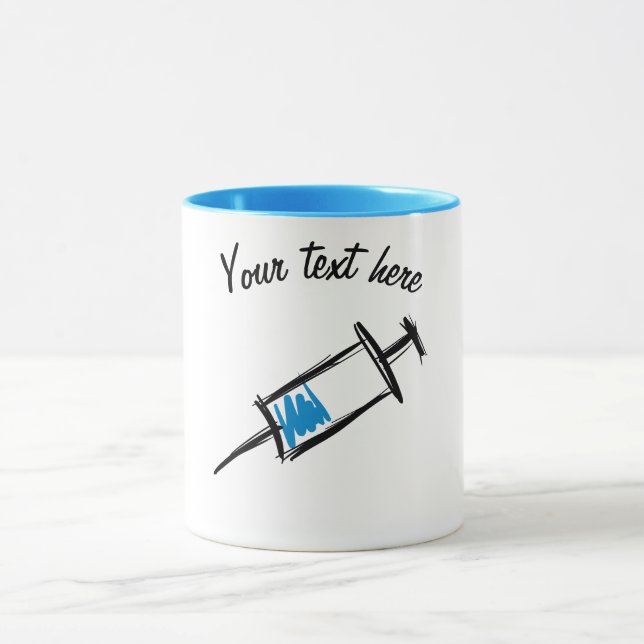 Syringe, hand drawn. Injection, doctor, nurse Mug (Center)