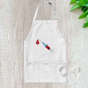 Syringe Of Blood With A Red Drop Standard Apron