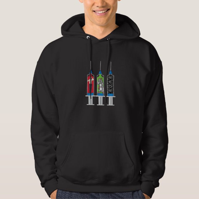 Syringe Phlebotomy Blood Lab Medical Nurse Phlebot Hoodie (Front)