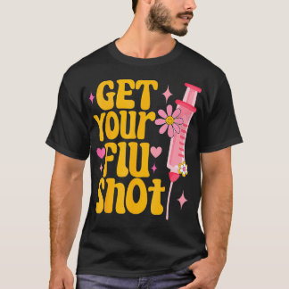 syringe retro medical get your flu shot caregiver  T-Shirt