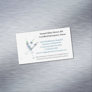 Syringes Hospital Healthcare  Registered Nurse  Magnetic Business Card