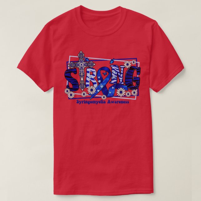 Syringomyelia Awareness cross ribbon Strong hope l T-Shirt (Design Front)