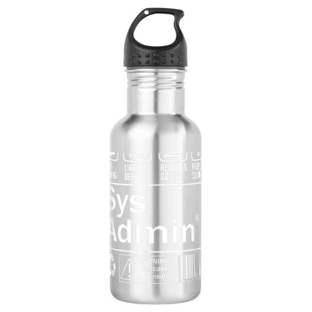 System Administrator Product Label  Unix Linux Cof 710 Ml Water Bottle (Front)