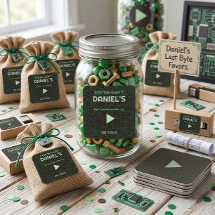 System Alert Hacker Bachelor Party Square Sticker