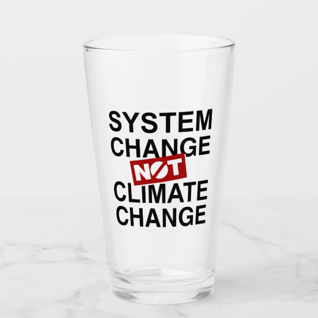 System Change Not Climate Change Glass (Front)