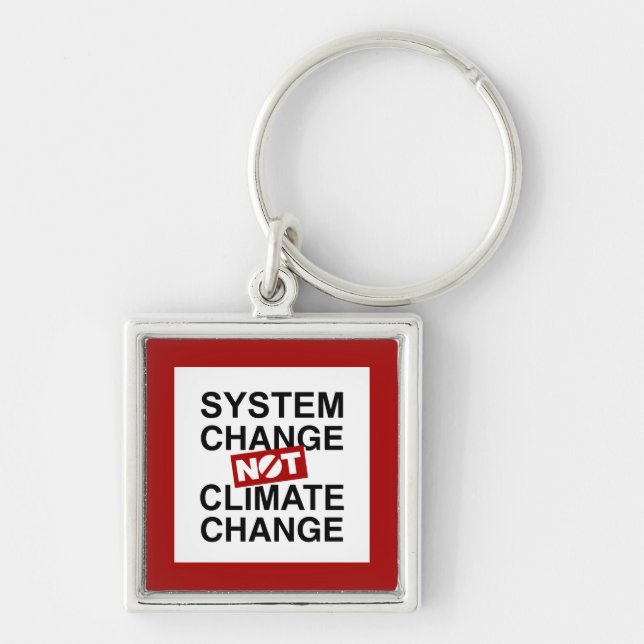 System Change Not Climate Change Key Ring (Front)