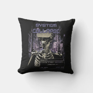 System Collapse - Techno-Dystopian Streetwear Cushion