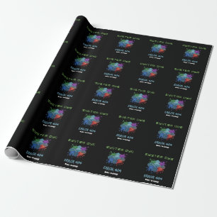 System Dye Error 404 Tech Glitch Microchip Graphic Wrapping Paper