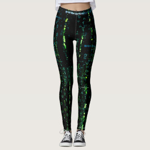 System Error Cyberpunk Code Matrix  Leggings