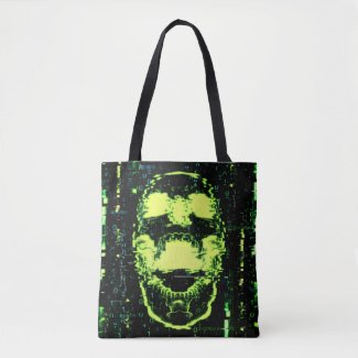 System Error Cyberpunk Screaming Skull Green