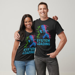System Loading – Neon Glitch Cyber Hoodie Art Tee