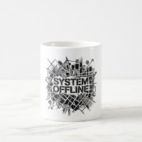 System Offline Brutalist Cyber City Stencil Graphi
