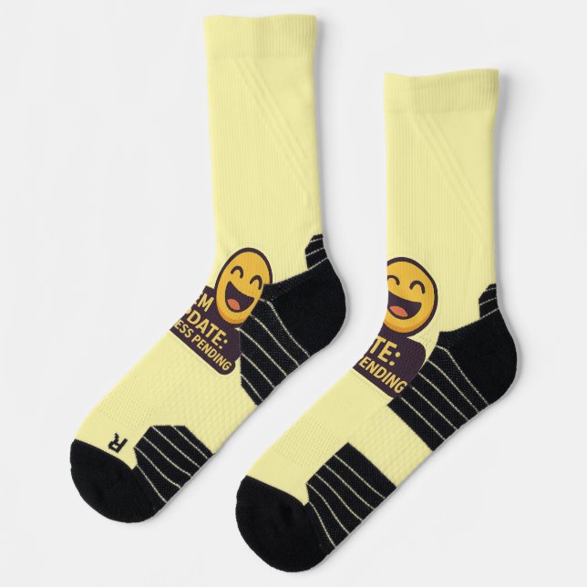 System Update: Happiness Pending – Funny Tech Socks (Left)