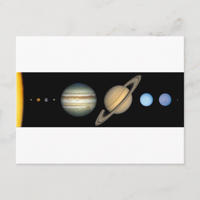 Système solaire à l'échelle - Solar System scale Postcard (Front)
