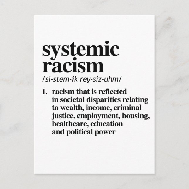 Systemic Racism Definition Postcard (Front)
