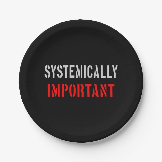 Systemically important paper plate (Front)