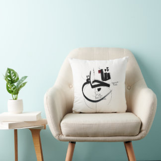 SYUJA brave motivation calligraphy Cushion