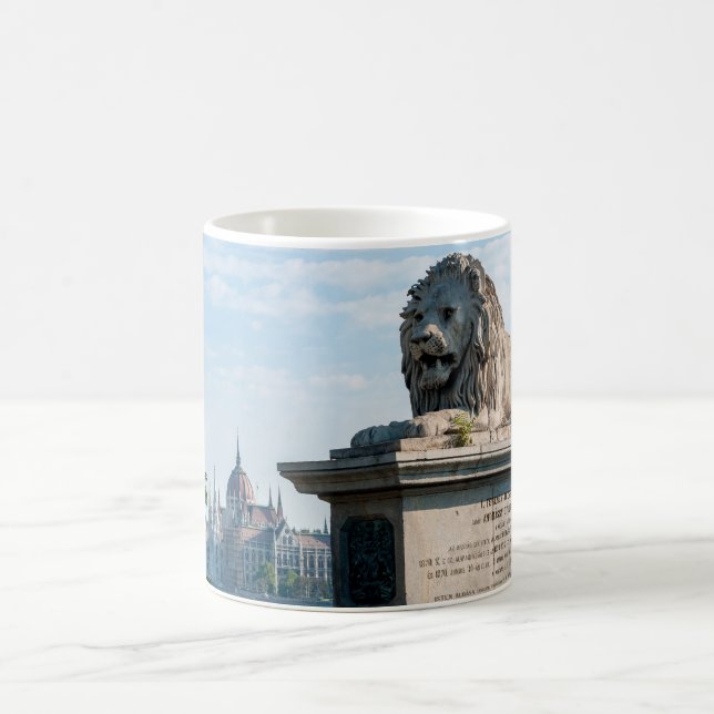Szechenyi Chain Bridge and Parliament of Budapest Coffee Mug (Center)