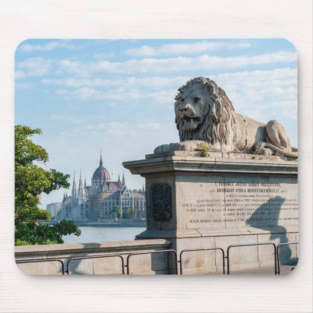Szechenyi Chain Bridge and Parliament of Budapest Mouse Mat (Front)