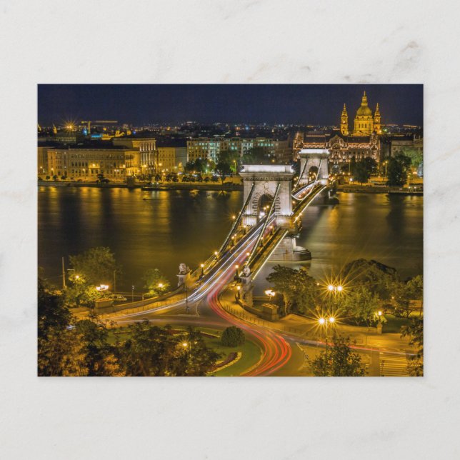 Széchenyi Chain Bridge Budapest, Hungary Postcard (Front)