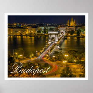 Szechenyi Chain Bridge Budapest, Hungary Poster