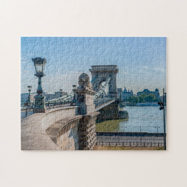 Szechenyi Chain Bridge in Budapest, Hungary Jigsaw Puzzle (Horizontal)