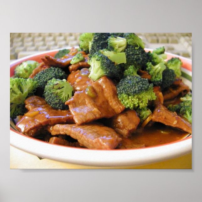 Szechwan Beef Broccoli Food Dinner Poster (Front)