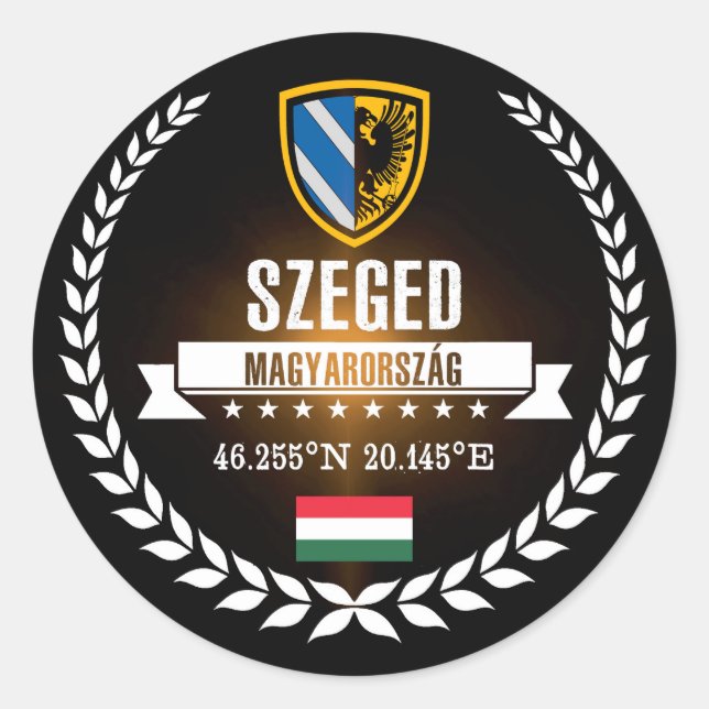 Szeged Classic Round Sticker (Front)