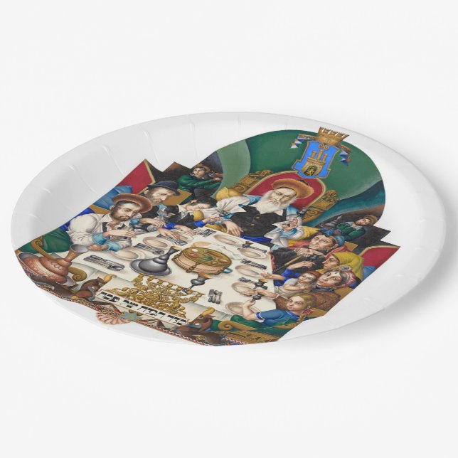 Szyk The Family at the Seder Paper Plate (Angled)