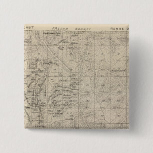 T1415S R2829E Tulare County Section Map 15 Cm Square Badge