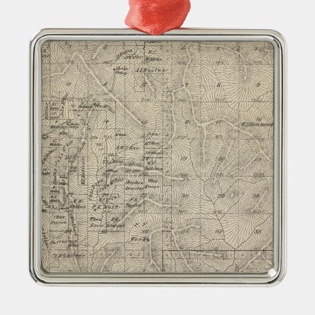 T1415S R2829E Tulare County Section Map Metal Tree Decoration (Front)