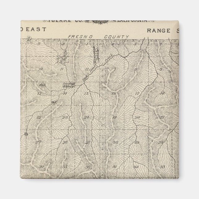 T1415S R3031E Tulare County Section Map Magnet (Front)