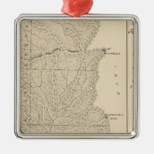 T1417S R3235E Tulare County Section Map Metal Tree Decoration