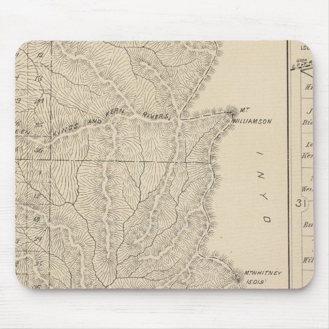 T1417S R3235E Tulare County Section Map Mouse Mat (Front)