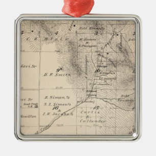 T15S R25E Tulare County Section Map Metal Tree Decoration