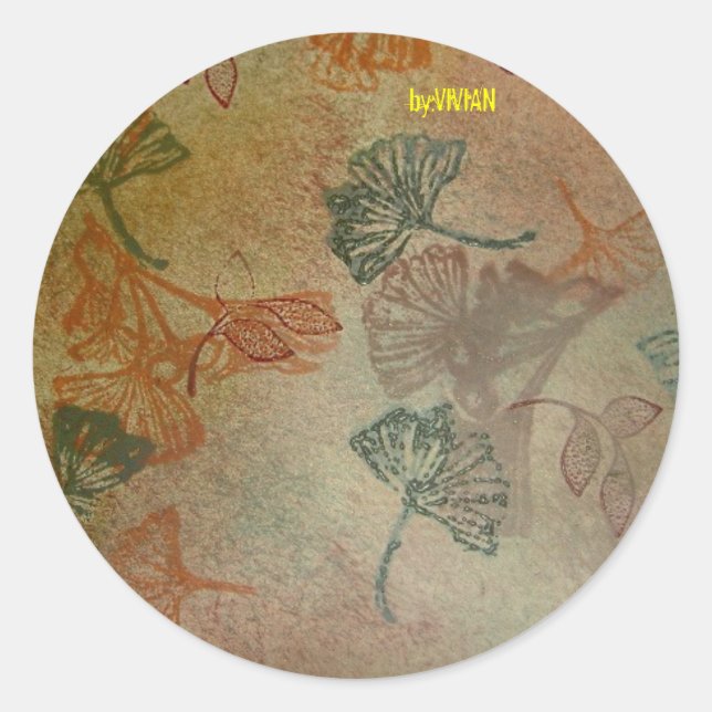 T1608-ggko gold classic round sticker (Front)