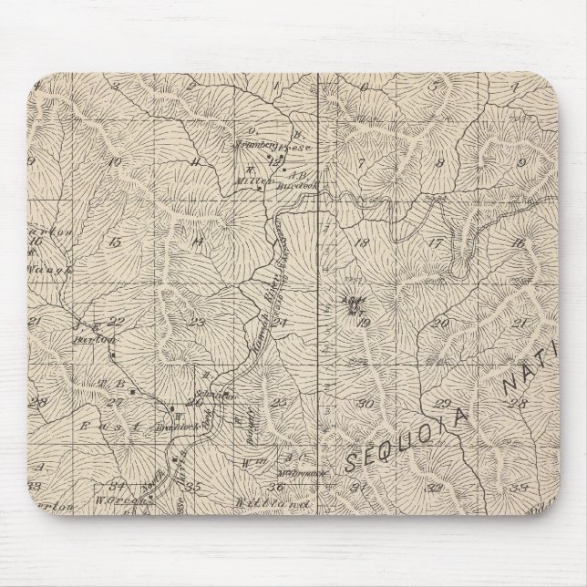T1617S R2829E Tulare County Section Map Mouse Mat (Front)