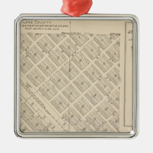 T16S R24E Tulare County Section Map Metal Tree Decoration