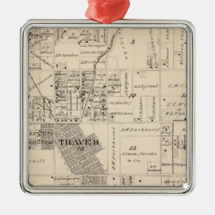 T17S R23E Tulare County Section Map Metal Tree Decoration