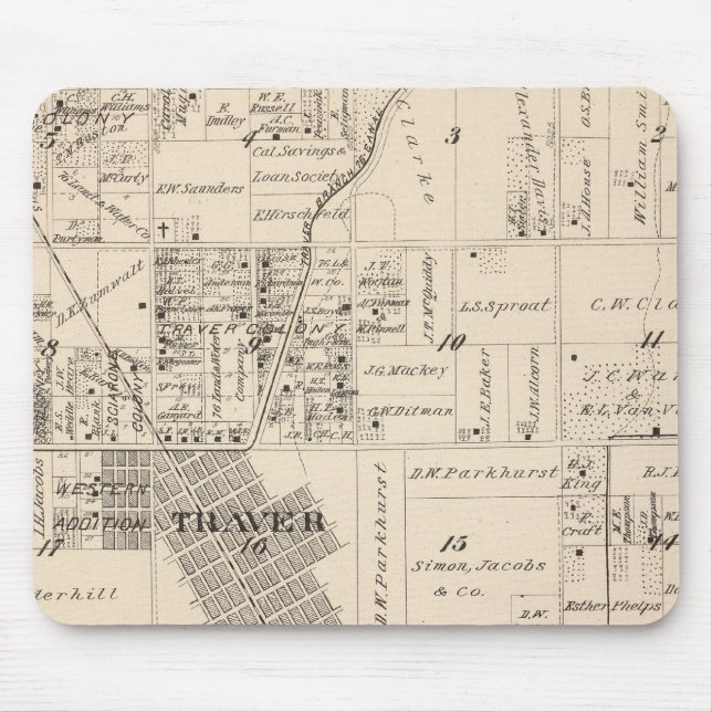 T17S R23E Tulare County Section Map Mouse Mat (Front)