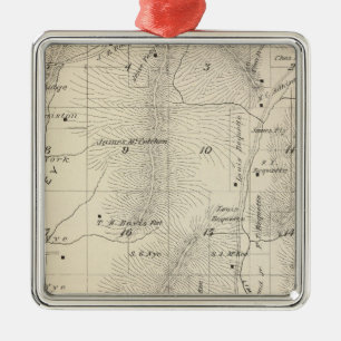 T17S R27E Tulare County Section Map Metal Tree Decoration