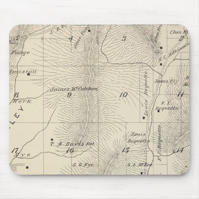 T17S R27E Tulare County Section Map Mouse Mat (Front)