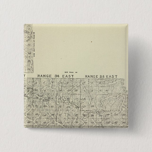 T1820S R3236E Tulare County Section Map 15 Cm Square Badge (Front)