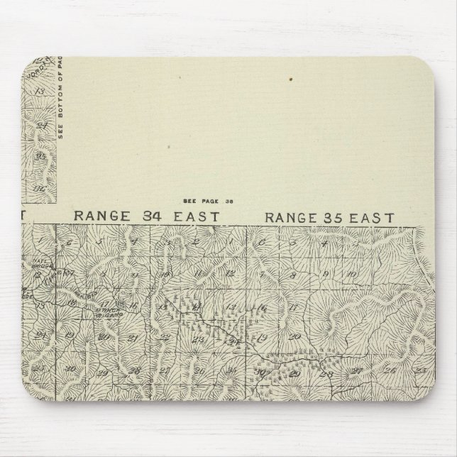 T1820S R3236E Tulare County Section Map Mouse Mat (Front)