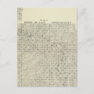T1820S R3236E Tulare County Section Map Postcard