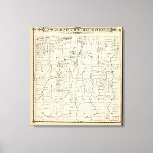 T19S R21E Tulare County Section Map Canvas Print